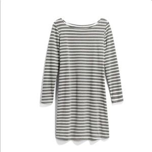 Long sleeved striped knit dress